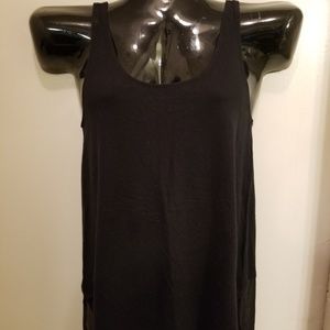 Express Black Hi-Lo Tank With Chiffon Back Small